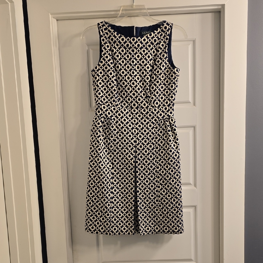 Lauren Ralph Lauren Gold and Blue Mini Dress